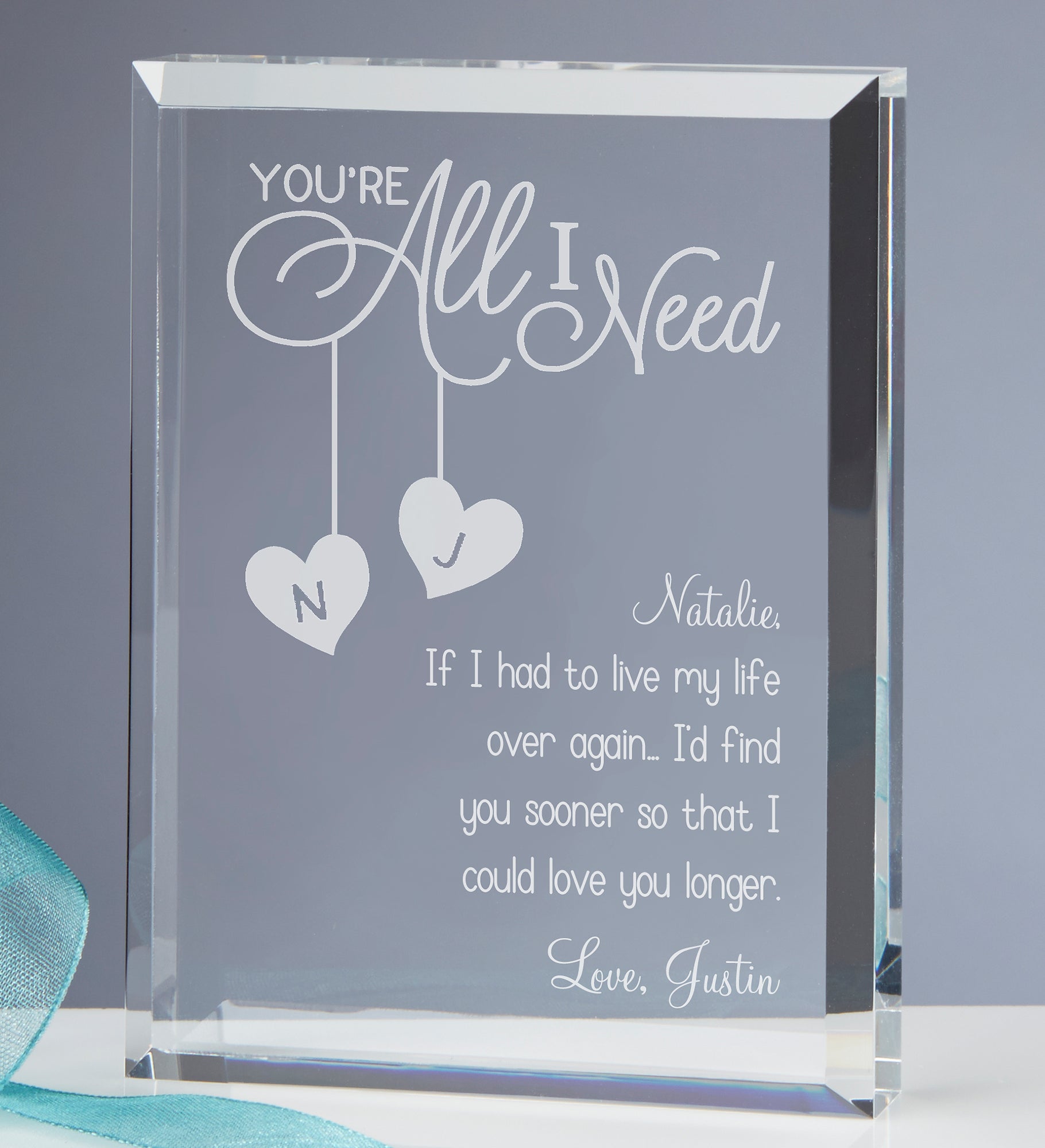 You&#39;re All I Need Personalized Keepsake 